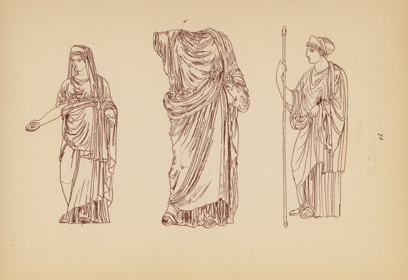 Antikt græsk kvindedragt (litho) af John Moyr Smith