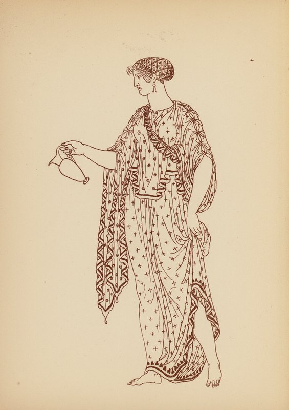 Antik græsk kvindedragt (litografi) af John Moyr Smith