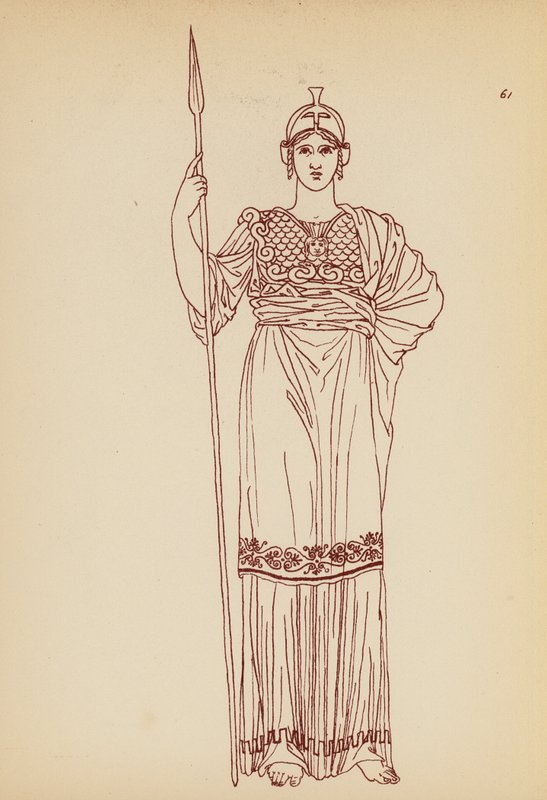 Antik græsk kvindedragt (litografi) af John Moyr Smith