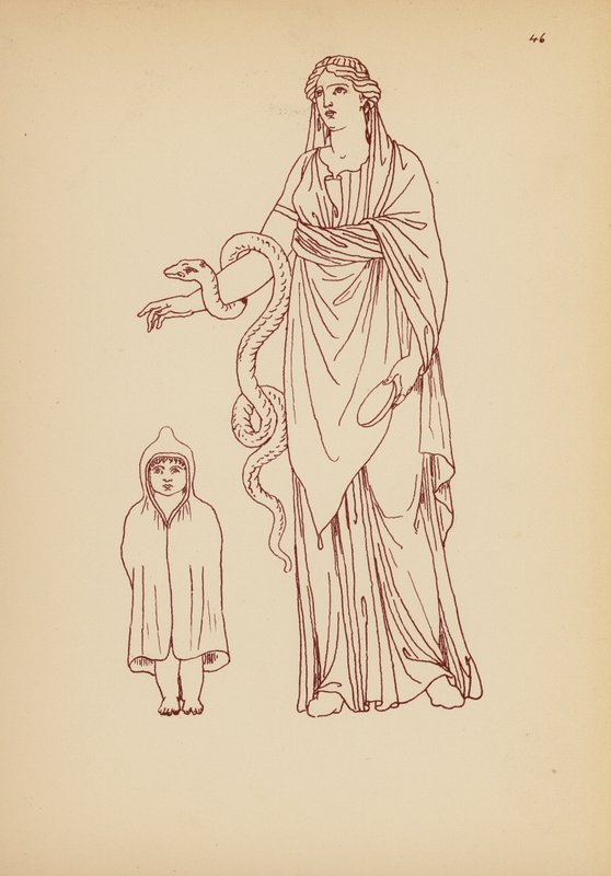 Antik græsk kvindedragt (litografi) af John Moyr Smith