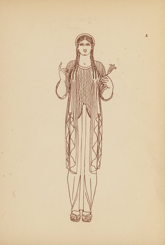 Antik græsk kvindedragt (litografi) af John Moyr Smith