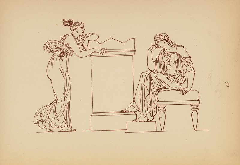 Antik græsk kvindedragt (litografi) af John Moyr Smith