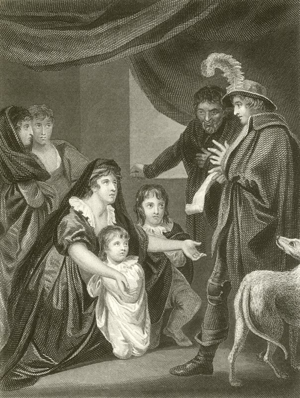 Lady Elizabeth Gray beder Edward IV om at beskytte sine børn af John Opie