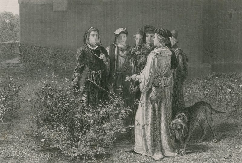 Scenen i tempelhaven, Kong Henrik VI, første del af John Pettie