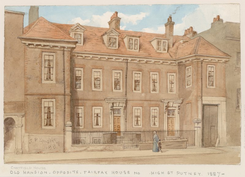 Chatfield House, overfor Fairfax House, High Street, Putney, 1887 af John Phillipp Emslie