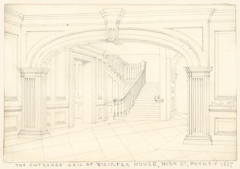 Entréen til Fairfax House, High Street, Putney, London af John Phillipp Emslie