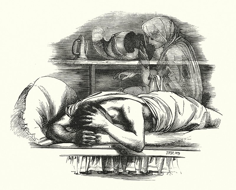 Lucretias spøgelse (kobberstik) af John Reinhard Weguelin