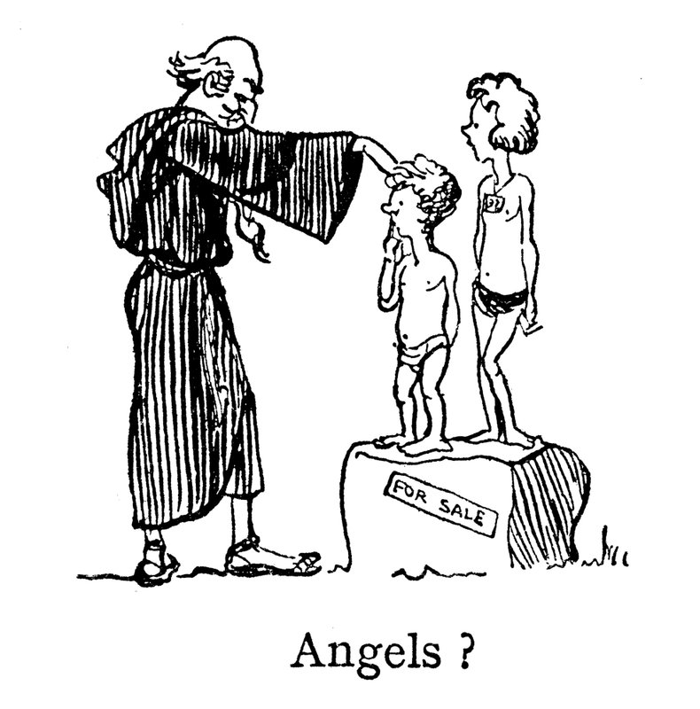 Engle, Pave Gregory, Non Angli, Sed Angeli (ikke engle, men anglikanere) (litografi) af John Reynolds