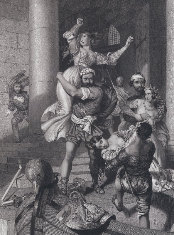 Bortførelse af de venetianske brude (gravering) af John Rogers (after) Herbert