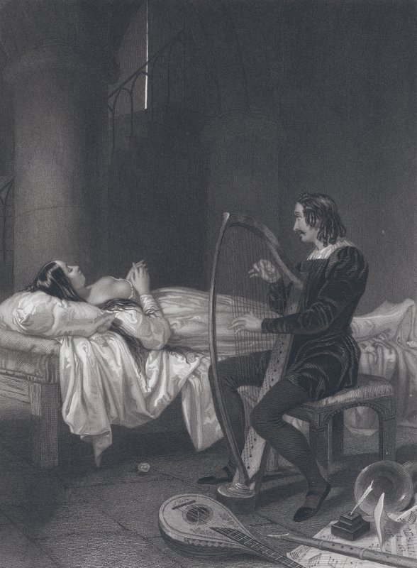 Musikeren fra Malamocco (gravering) af John Rogers (after) Herbert