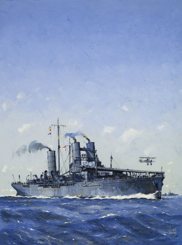 HMS Campania (gouache på papir) af John S. Smith