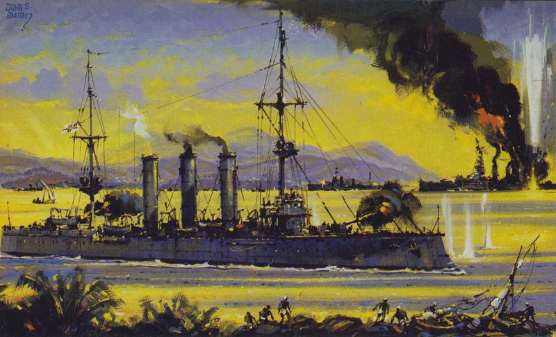 Emden (farvelitografi) af John S. Smith
