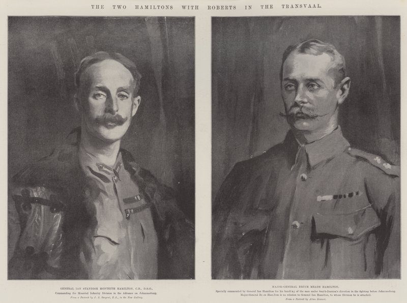 De to Hamiltons med Roberts i Transvaal af John Singer Sargent