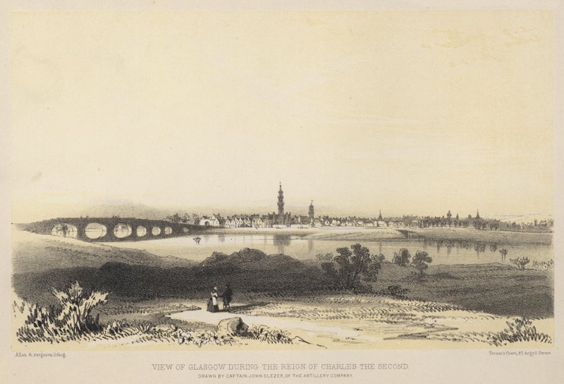 Udsigt over Glasgow under Charles den Andens regeringstid af John Slezer