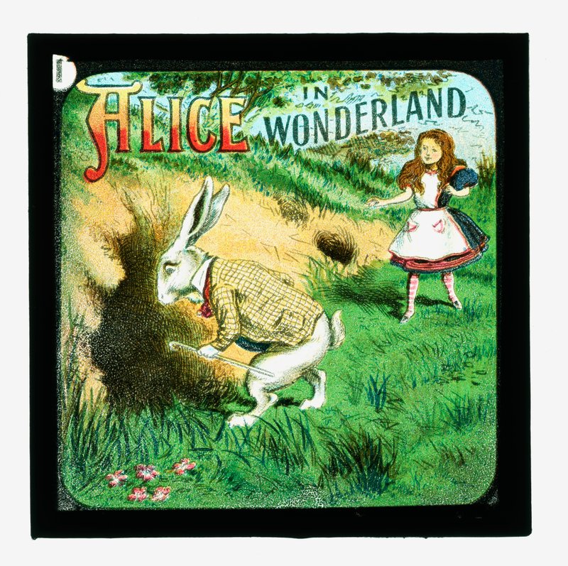 Alice i Eventyrland, farvede lanterneglas af John Tenniel