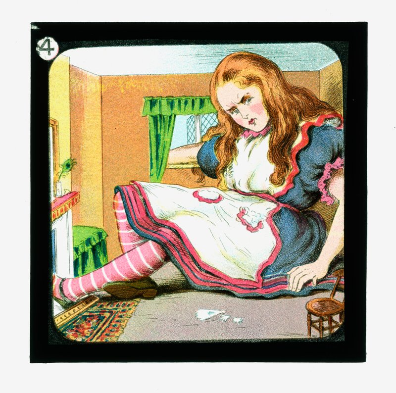Alice i Eventyrland, farvede lanterneglas af John Tenniel