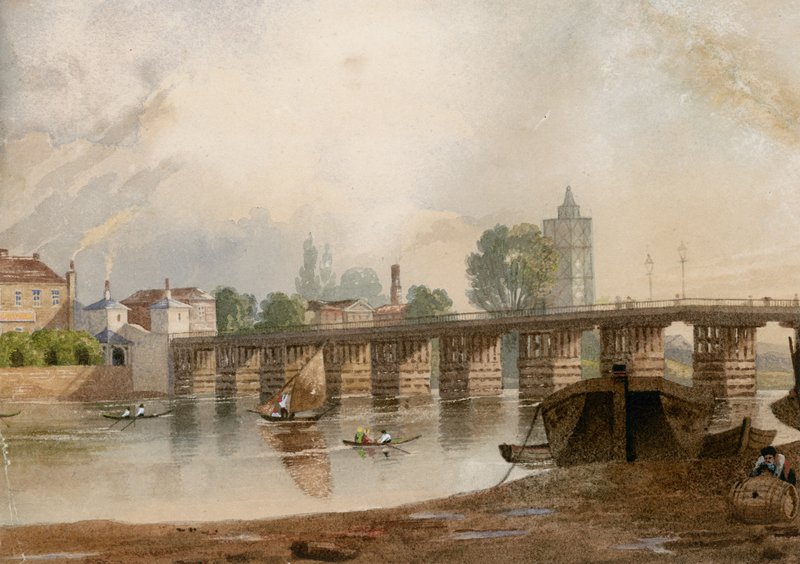 Den gamle Battersea-bro af John Varley