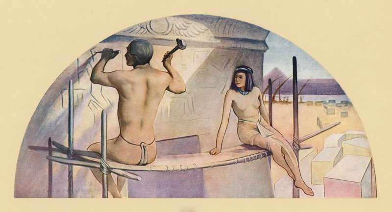 Hieroglyffen (farvelitografi) af John White (after) Alexander