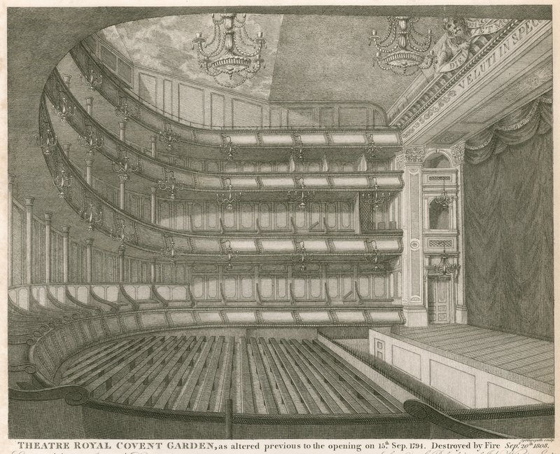 Theatre Royal, Covent Garden, London, som ændret før åbningen den 15. september 1794 af John Winston