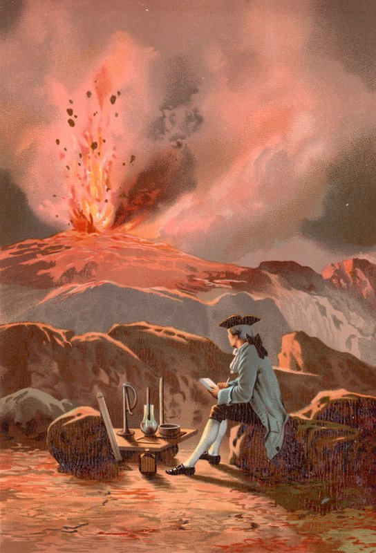 Lazzaro Spallanzani observerer et udbrud af Etna af Jose Armet Portanell