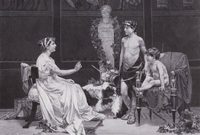 Cornelia, Gracchiernes mor (litho) af Jose Garnelo y Alda