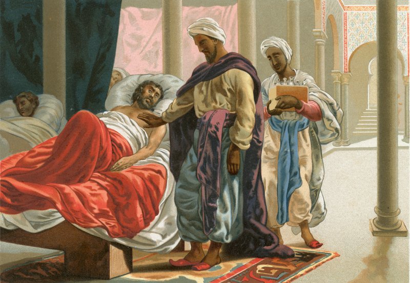 Abulcasis på hospitalet i Cordoba af Josep or Jose Planella Coromina