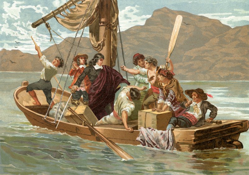 Descartes og bådsmændene fra Elba af Josep or Jose Planella Coromina
