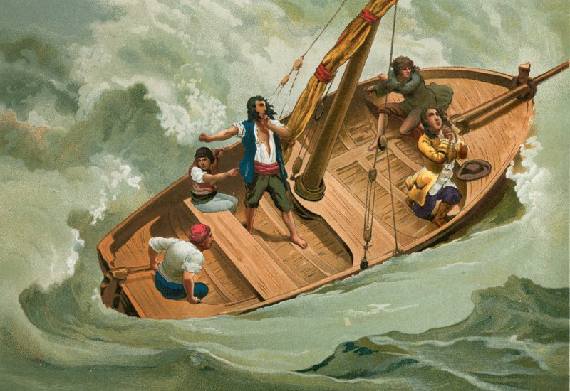 Leibniz i en båd på Adriaterhavet af Josep or Jose Planella Coromina