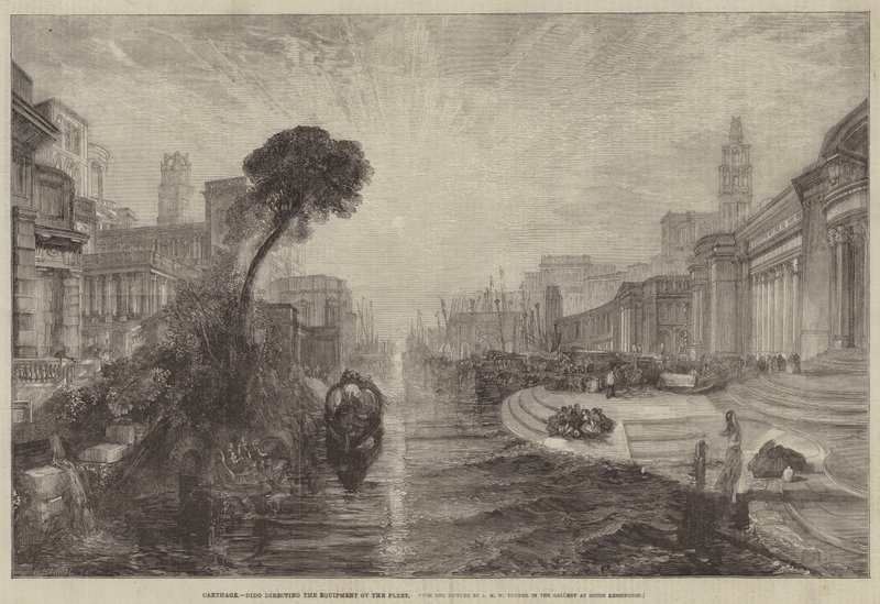 Carthage, Dido leder flådens udstyr af Joseph Mallord William Turner