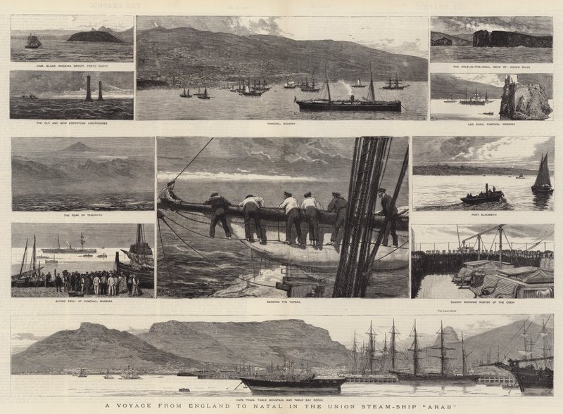 En rejse fra England til Natal i Union Steam-Ship Arab af Joseph Nash
