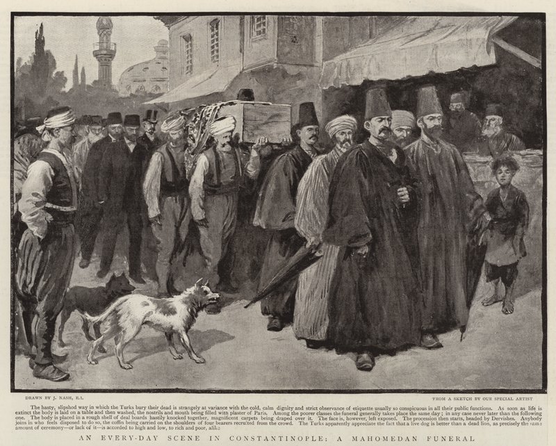 En hverdagsscene i Konstantinopel, en mahomedan-begravelse af Joseph Nash