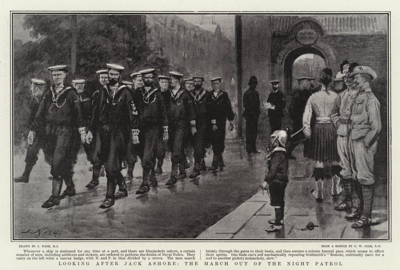 Ser efter Jack Ashore, March out of the Night Patrol af Joseph Nash