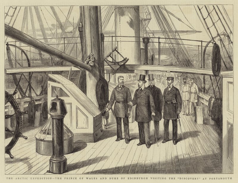 Den arktiske ekspedition, prins af Wales og hertugen af Edinburgh på besøg på Discovery i Portsmouth af Joseph Nash