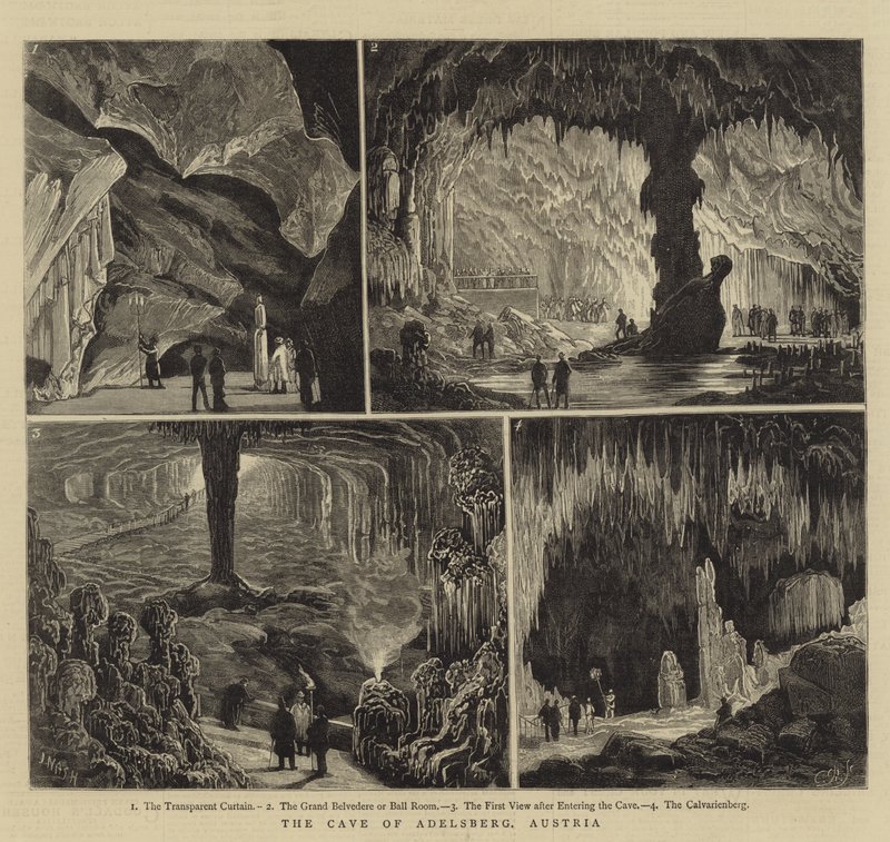 Grotten i Adelsberg, Østrig af Joseph Nash
