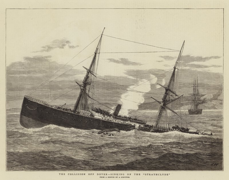 Kollisionen ud for Dover, sinking of the Strathclyde af Joseph Nash