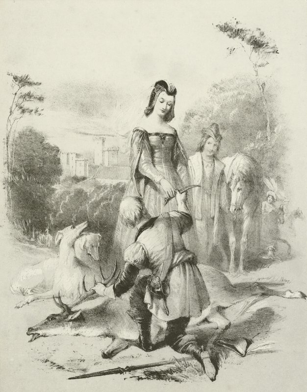The Fair Forester, King James I og hans datter i Greenwich Park af Joseph Nash