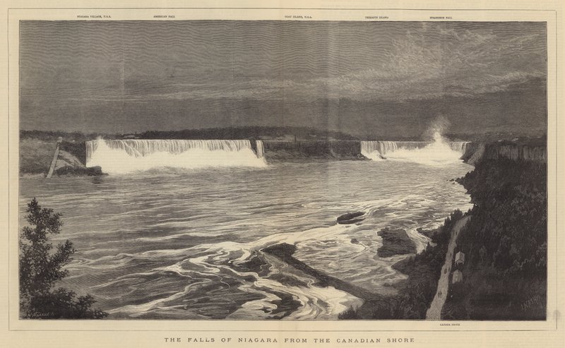 Niagara-faldene fra den canadiske kyst af Joseph Nash