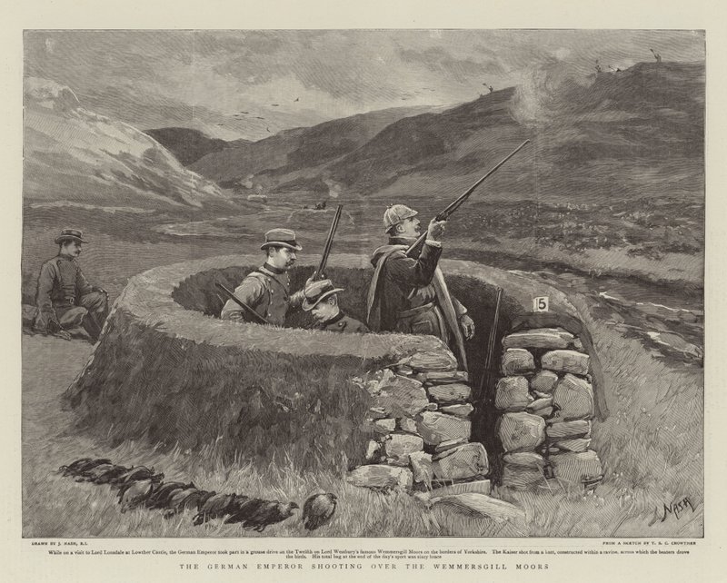 Den tyske kejser skyder over Wemmersgill Moors af Joseph Nash