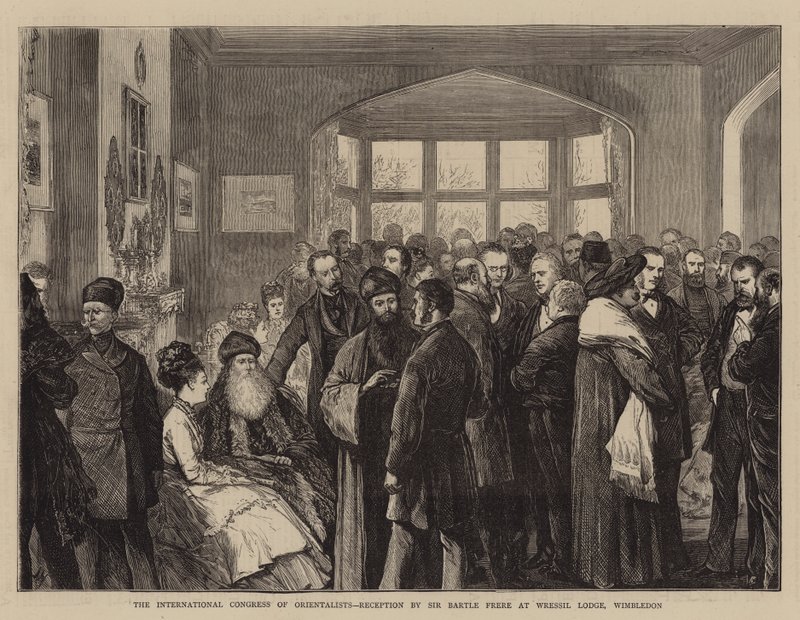 The International Congress of Orientalists, reception af Sir Bartle Frere på Wressil Lodge, Wimbledon af Joseph Nash