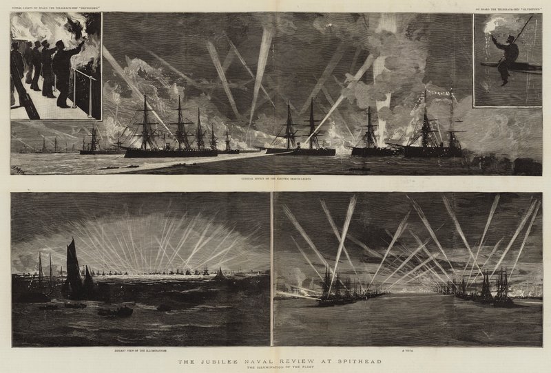 Jubilee Naval Review på Spithead af Joseph Nash