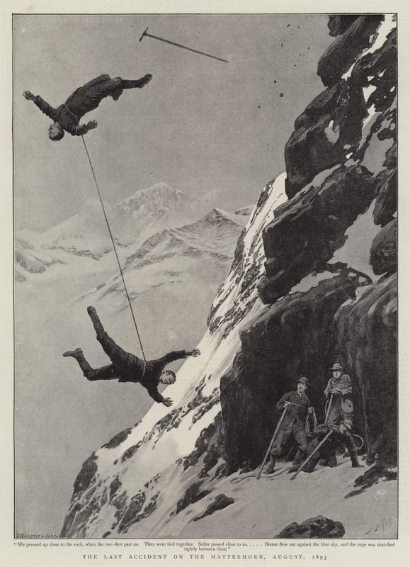 Den sidste ulykke på Matterhorn, august 1893 af Joseph Nash