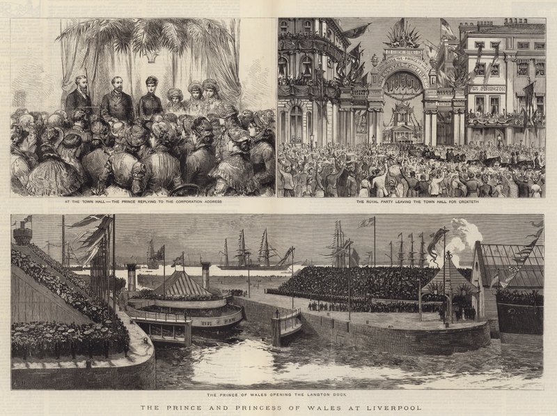 Prinsen og Prinsessen af Wales i Liverpool af Joseph Nash