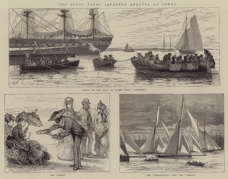 Royal Yacht Squadron Regatta i Cowes af Joseph Nash