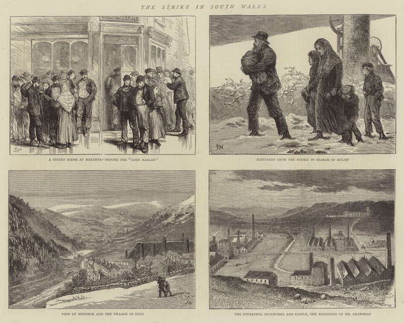 Strejken i South Wales af Joseph Nash