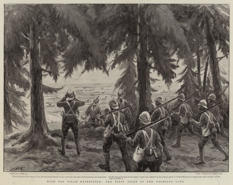 Med Tirah-ekspeditionen, det første syn af det forjættede land af Joseph Nash