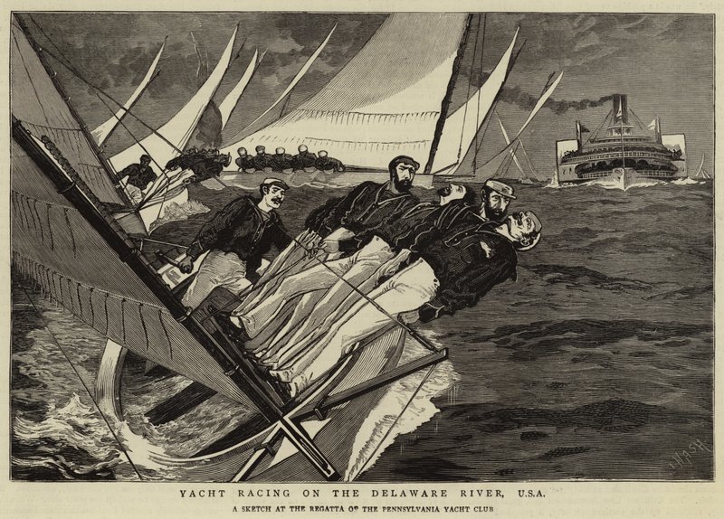 Sejlads på Delaware-floden, USA af Joseph Nash