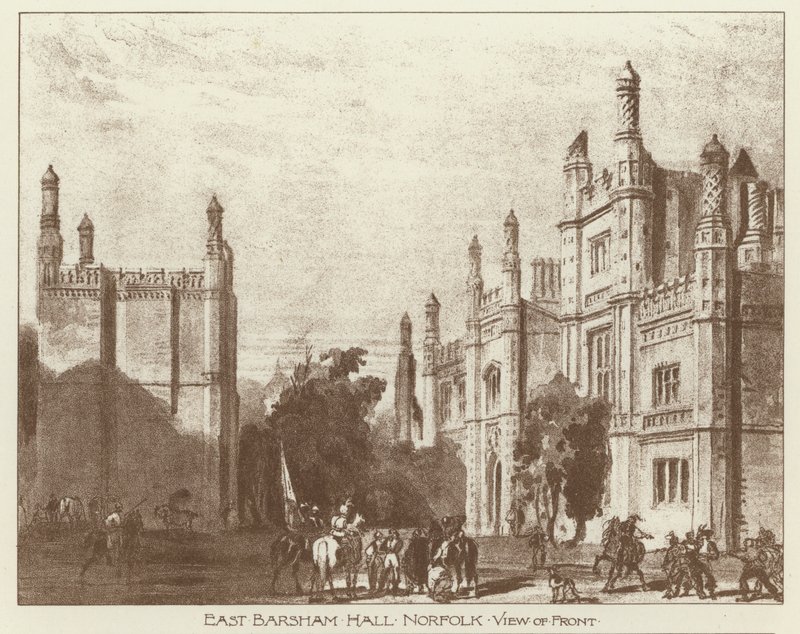 East Barsham Hall, Norfolk (litho) af Joseph (after) Nash