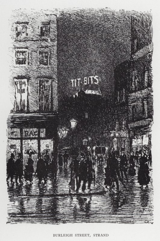 Burleigh Street, Strand (litho) af Joseph (after) Pennell