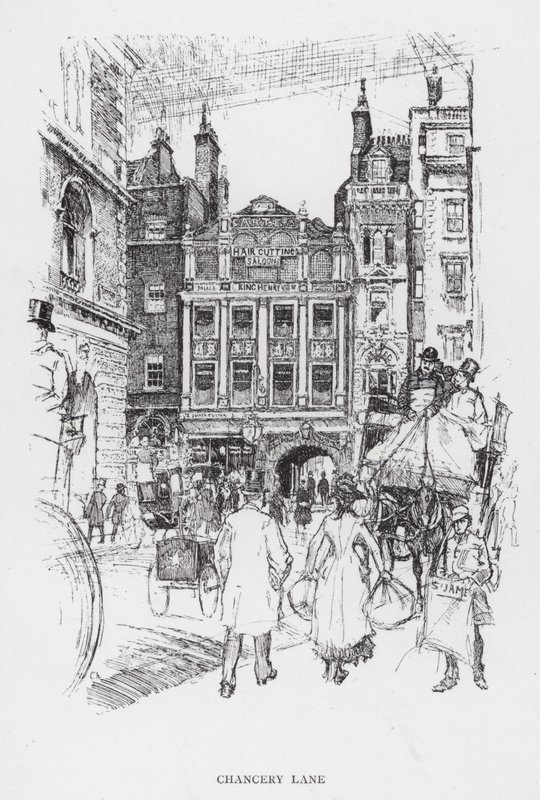 Chancery Lane (litho) af Joseph (after) Pennell