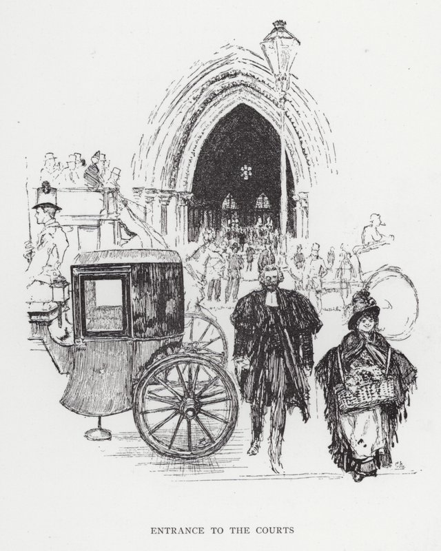 Adgang til domstolene (litho) af Joseph (after) Pennell